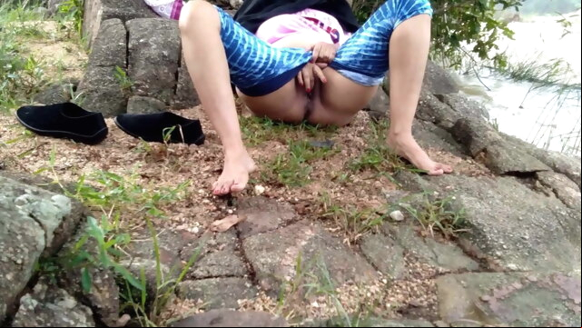 indian First time outdoor fucking my aunt near the river asian